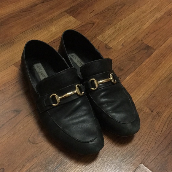 womens black steve madden loafers - Picture 1 of 2